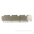 Luxury Modern Design Metal Base Curved Sofa